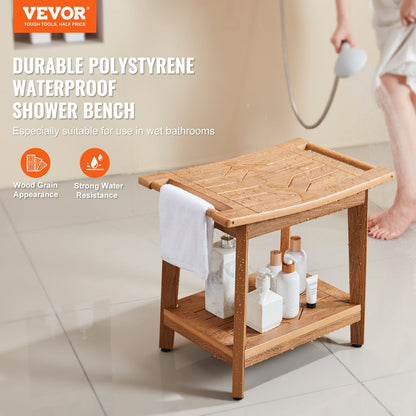 VEVOR Poly Lumber Shower Bench 530x 355x 470 mm Shower Stool Chair for Bathroom