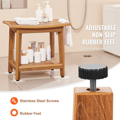 VEVOR Poly Lumber Shower Bench 530x 355x 470 mm Shower Stool Chair for Bathroom