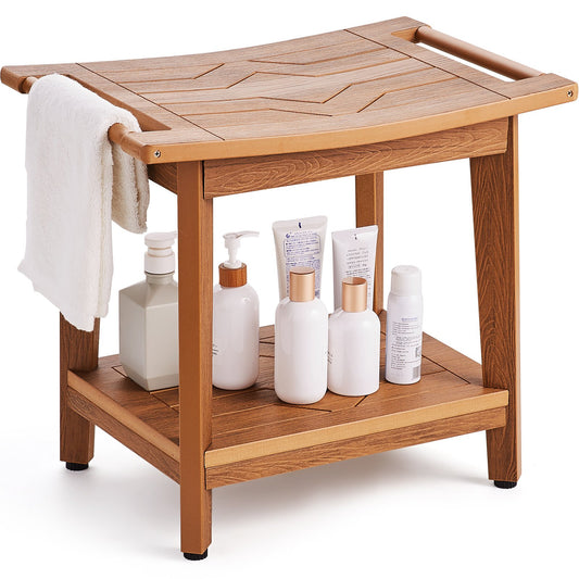 VEVOR Poly Lumber Shower Bench 530x 355x 470 mm Shower Stool Chair for Bathroom
