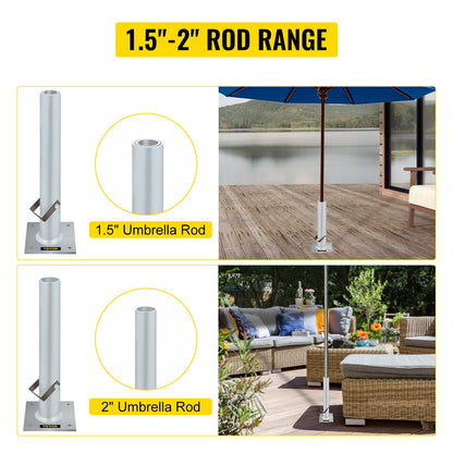 VEVOR Umbrella Base, 2 in 1 Heavy Duty Umbrella Stand, Aluminum Umbrella's Holder