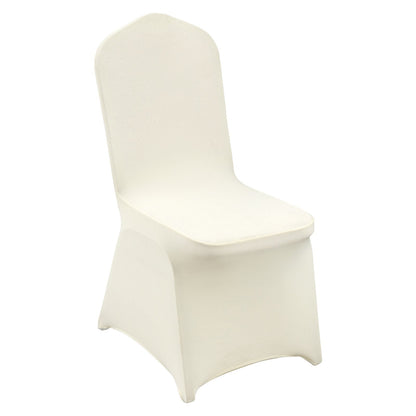 Ivory White Stretch Spandex Chair Covers, Universal Fit for Events (100PCS)