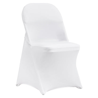 Universal White Spandex Chair Covers - 12 Pack, Stretch Slipcovers for Events