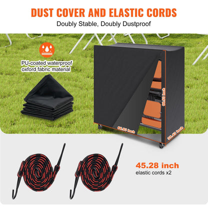 Heavy Duty Mobile Chair Cart for 84 Chairs - Double Tier, Matte Black