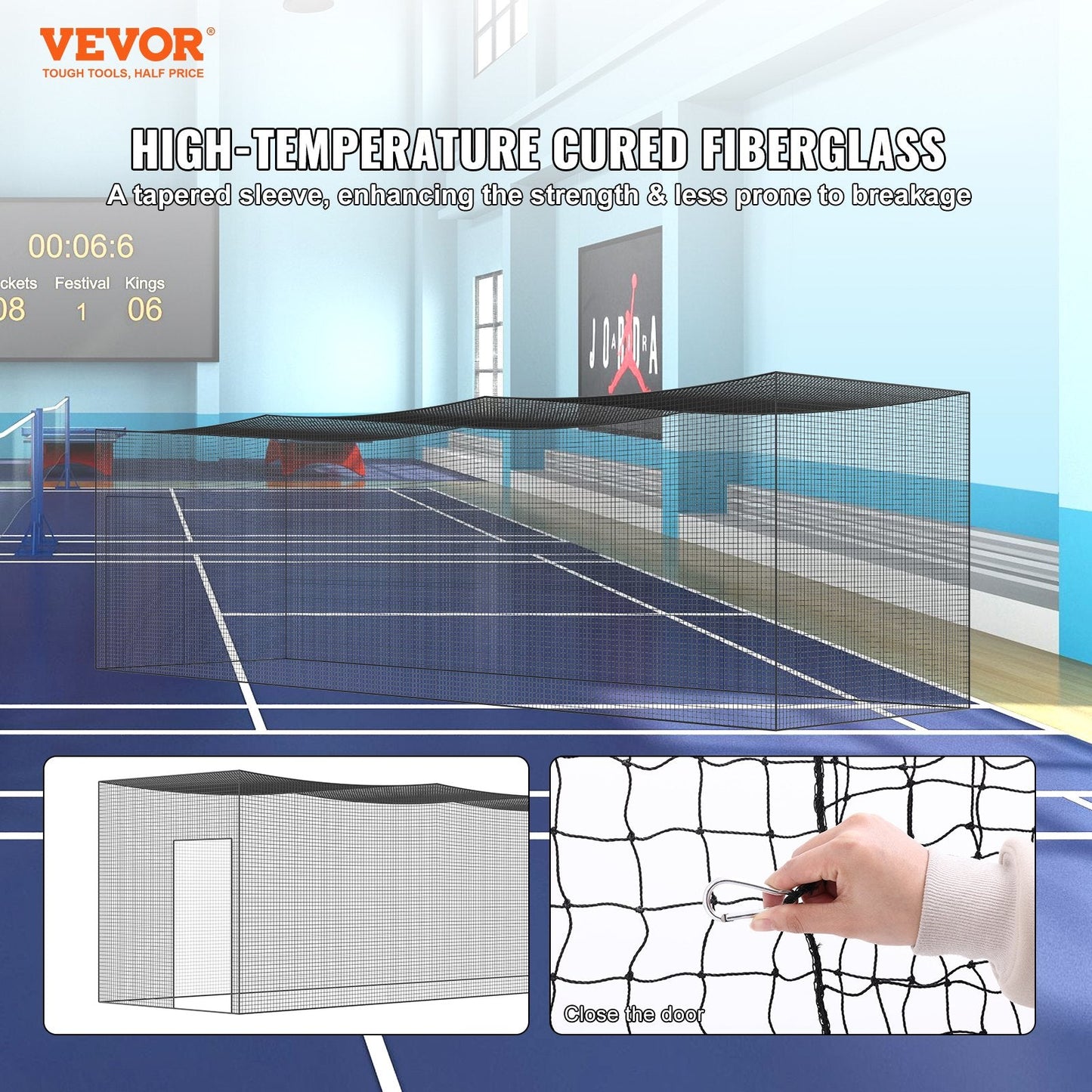 Professional Baseball Softball Training Net with Door & Carry Bag, 10.66m