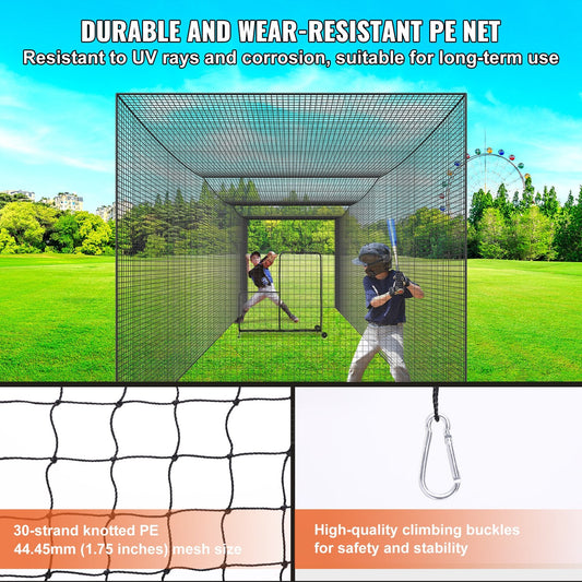 Professional Baseball Softball Training Net with Door & Carry Bag, 10.66m