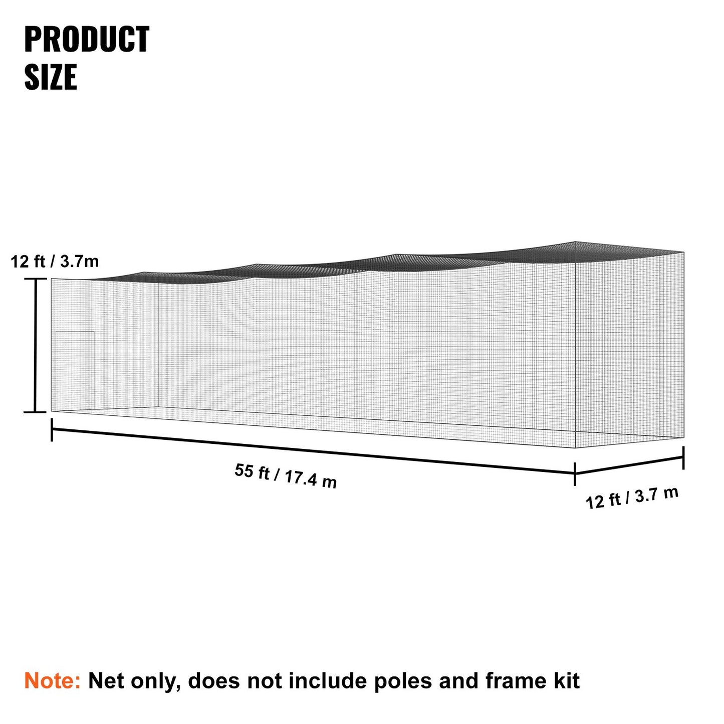 VEVOR Baseball Batting Netting, Professional Softball Baseball Batting Hitting Training