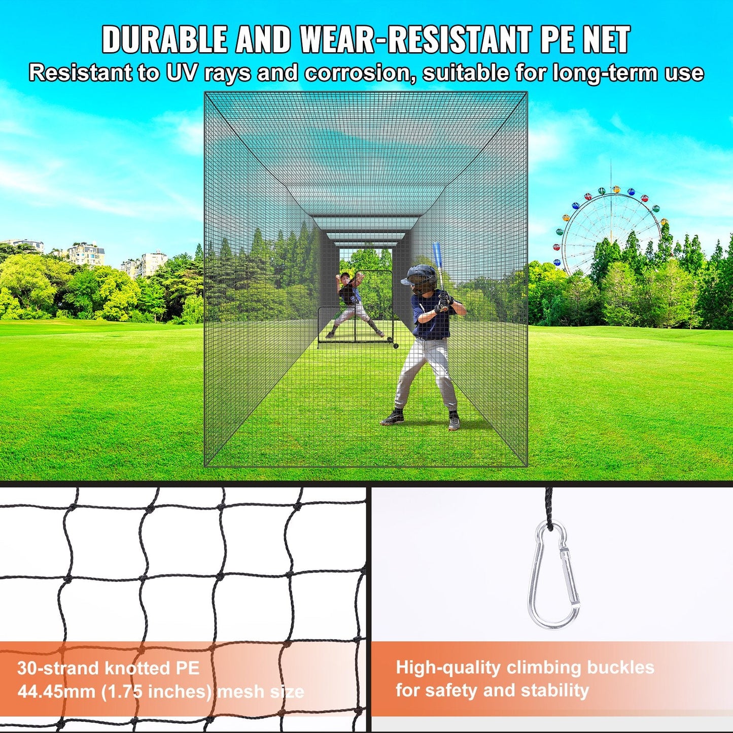 Professional Baseball Softball Training Net with Door & Carry Bag, 21m