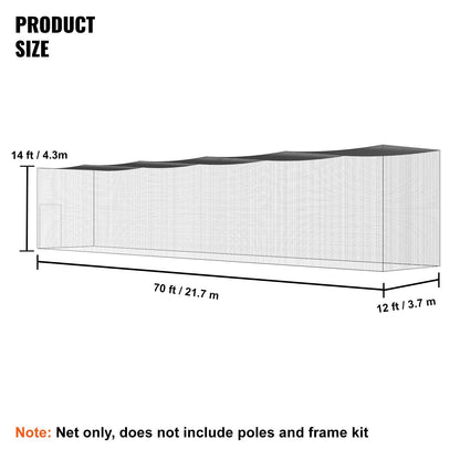 Professional Baseball Softball Training Net with Door & Carry Bag, 21m