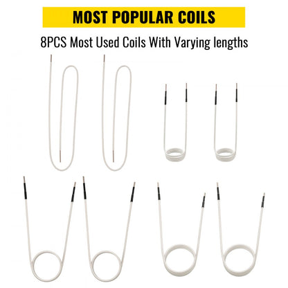 VEVOR Induction Heater Coil Kit Induction Coils 8PCS For Removing Rusty Bolts