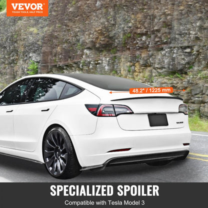 VEVOR Rear Spoiler 48.2'' GT Style Trunk Wing Compatible with Tesla Model 3