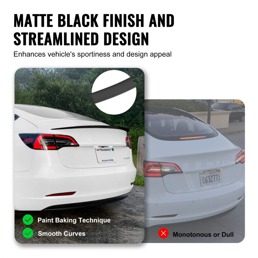 VEVOR Rear Spoiler 48.2'' GT Style Trunk Wing Compatible with Tesla Model 3
