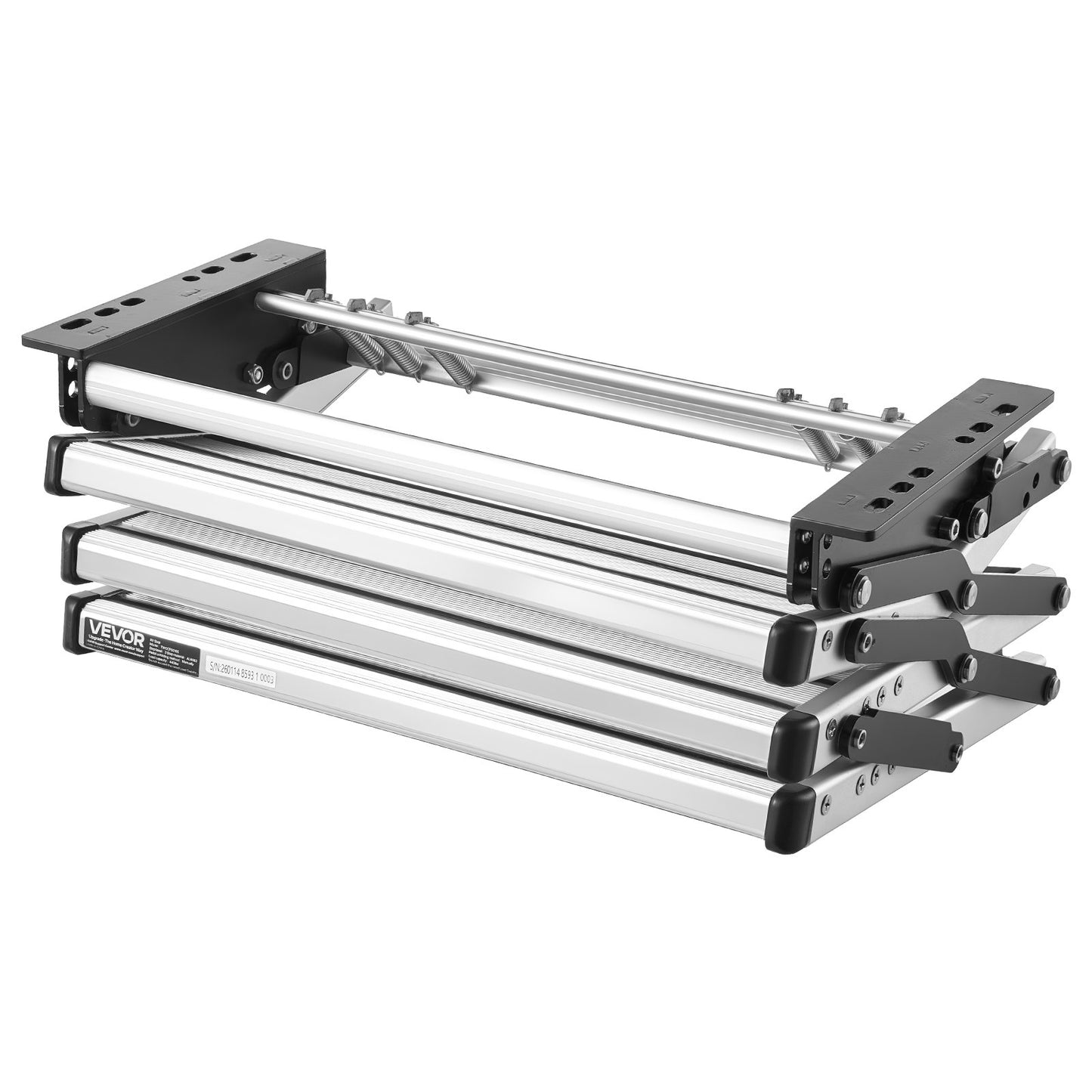 RV Steps, 3-Step, 200 kg Load Capacity, Manual Retractable RV Stairs, Telescopic Folding Aluminum Alloy Camper Steps, Steel Frame Non-Slip Entry Stairs for Camper Van Motorhome Travel Trailer
