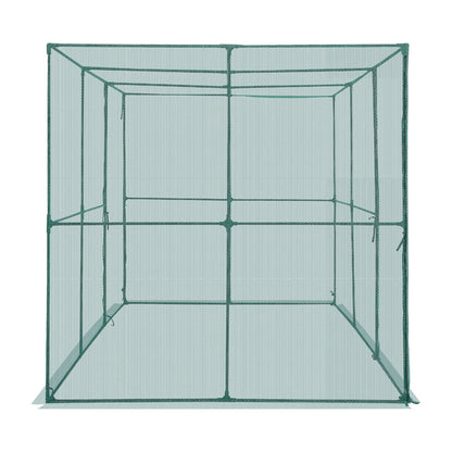 Crop Cage, 2.9 x 1.94 x 1.94 m Plant Protection Tent with Zippered Door, Wind-Resistant Tall Crop Cage, Easy to Install, Outdoor Raised Bed Cover, Tomato Plant Netting for Garden Patio Lawn