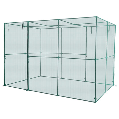 Crop Cage, 2.9 x 1.94 x 1.94 m Plant Protection Tent with Zippered Door, Wind-Resistant Tall Crop Cage, Easy to Install, Outdoor Raised Bed Cover, Tomato Plant Netting for Garden Patio Lawn
