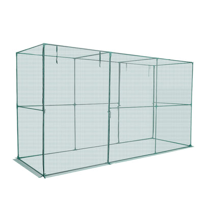 Crop Cage, 3.56 x 1.2 x 1.94 m Plant Protection Tent with Zippered Door, Wind-Resistant Tall Crop Cage, Easy to Install, Outdoor Raised Bed Cover, Tomato Plant Netting for Garden Patio Lawn