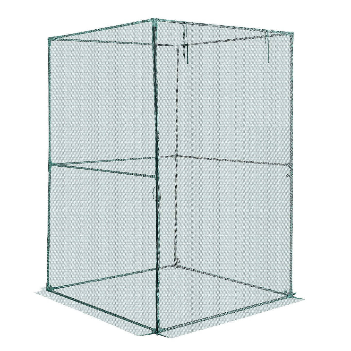 Crop Cage, 1.2 x 1.2 x 1.8 m Plant Protection Tent with Zippered Door, Wind-Resistant Tall Crop Cage, Easy to Install, Outdoor Raised Bed Cover, Tomato Plant Netting for Garden Patio Lawn
