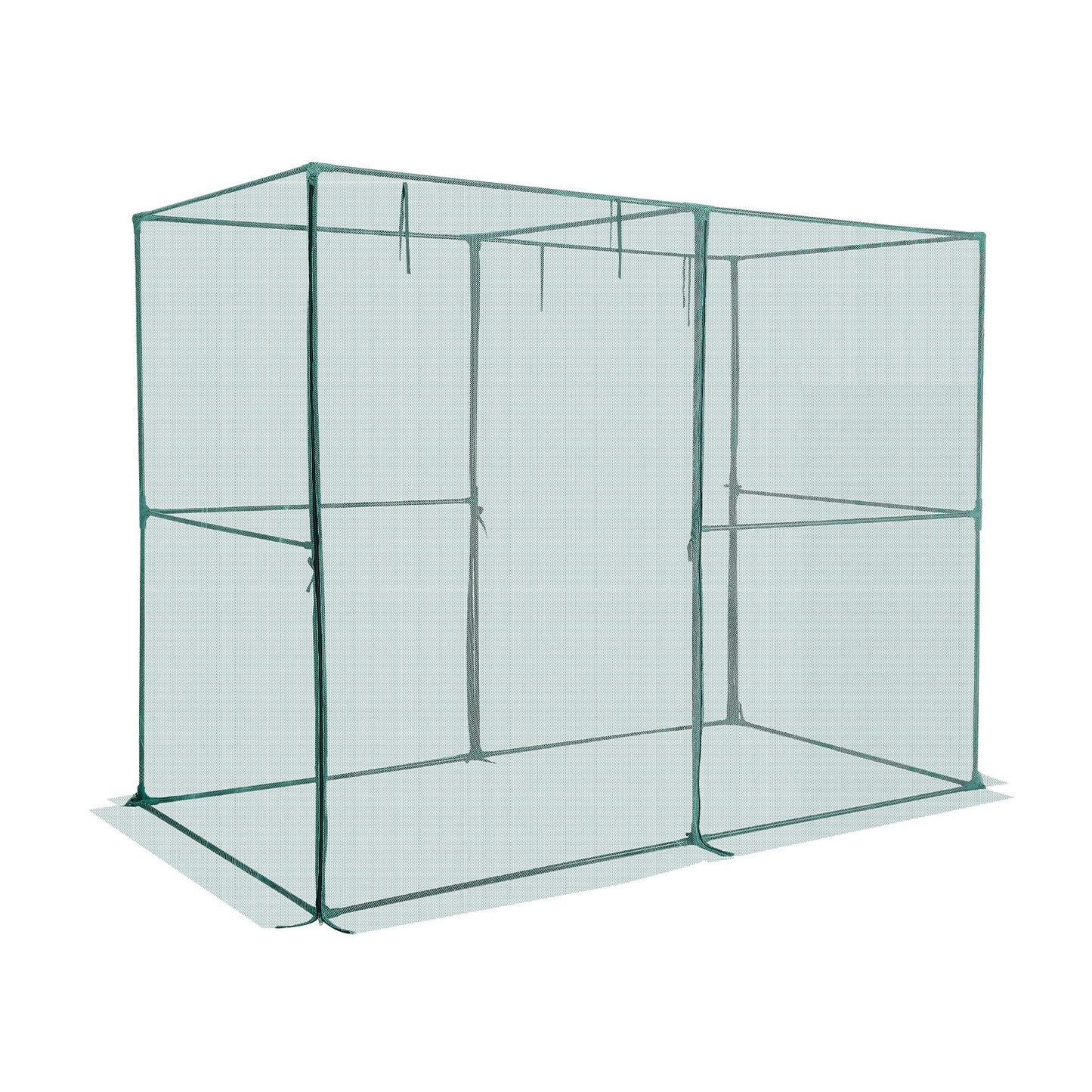 Crop Cage, 2.39 x 1.2 x 1.8 m Plant Protection Tent with Zippered Door, Wind-Resistant Tall Crop Cage, Easy to Install, Outdoor Raised Bed Cover, Tomato Plant Netting for Garden Patio Lawn