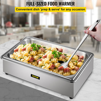 Stainless Steel Bain Marie Buffet Steamer with 1 Pan, 400W, 7.5 kg, 9L Capacity