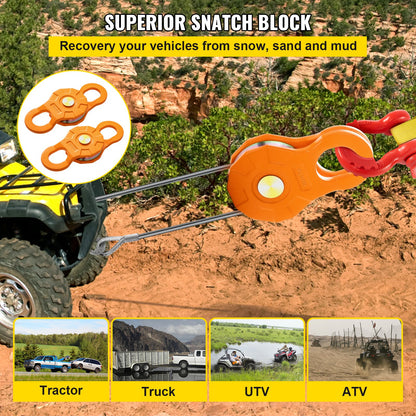 VEVOR Snatch Block, 11T/25,000 LBS Working Load Limit, Heavy Duty Winch Pulley for