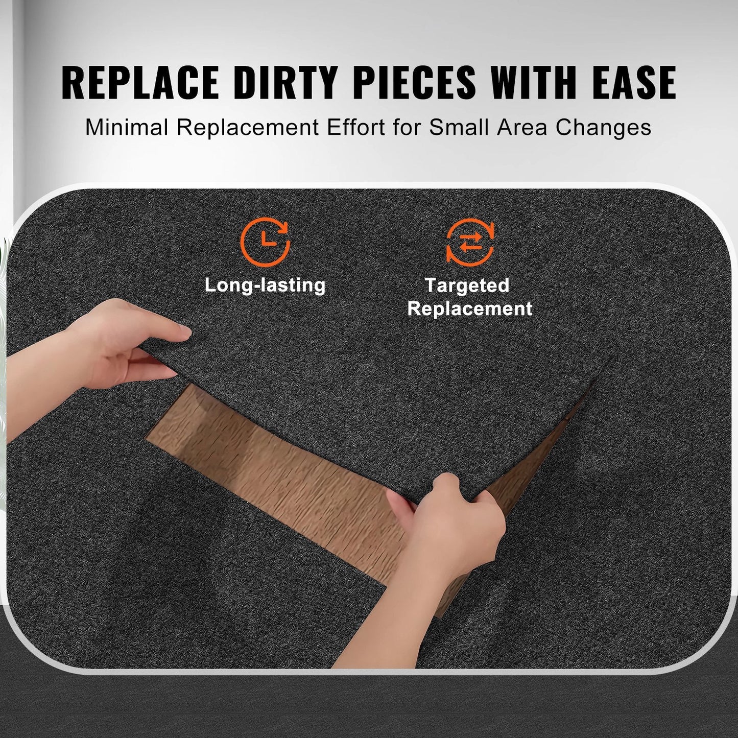 Self-Adhesive Carpet Tiles, 0.3x0.3m, 12 Tiles, Dark Gray, Easy DIY Installation