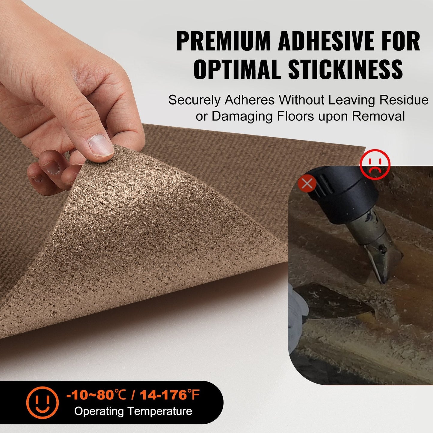 Self-Adhesive Carpet Tiles, 0.45m x 0.45m, Soft & Easy Install, Deep Brown (10 pcs)