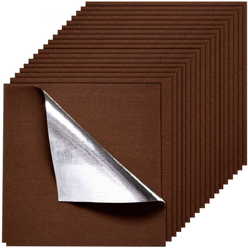 Carpet Tiles 610x610 mm 20 PCS Peel and Stick Rug Self Adhesive Brown