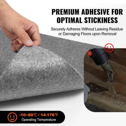 24x24 cm Self-Adhesive Carpet Tiles, Light Gray, 9-Pack, Easy DIY Installation