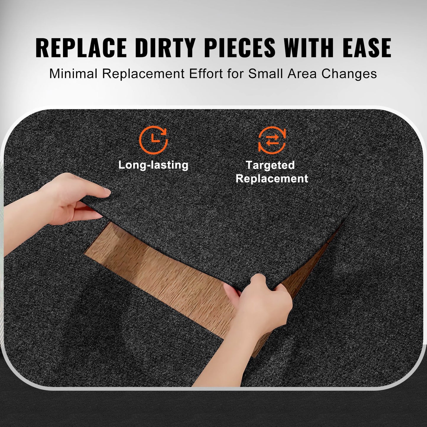 VEVOR Carpet Tiles Peel and Stick, 24” x 24” Squares Self Adhesive Carpet Floor