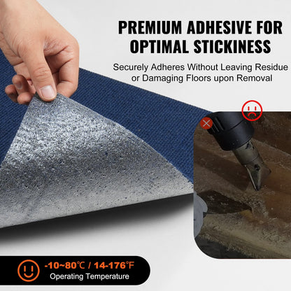 Self-Adhesive Carpet Tiles, 0.61m x 0.61m, 15pcs, Deep Blue, Easy DIY Install