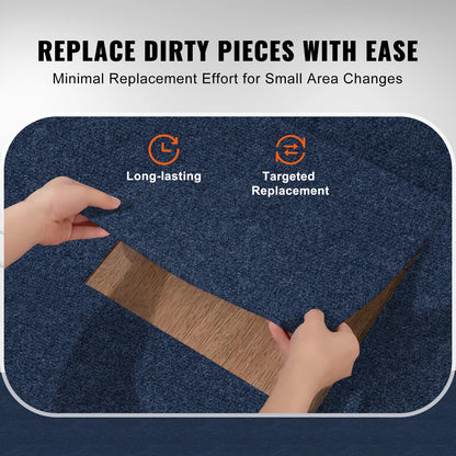 VEVOR Carpet Tiles Peel and Stick, 24” x 24” Squares Self Adhesive Carpet Floor