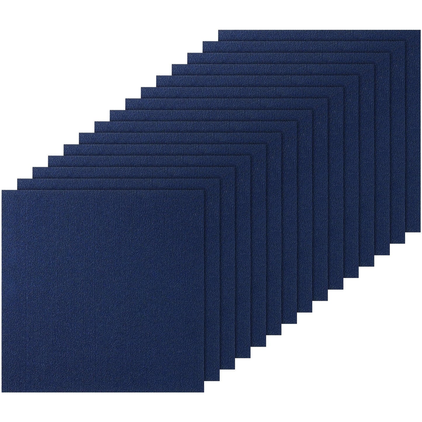 Self-Adhesive Carpet Tiles, 0.61m x 0.61m, 15pcs, Deep Blue, Easy DIY Install