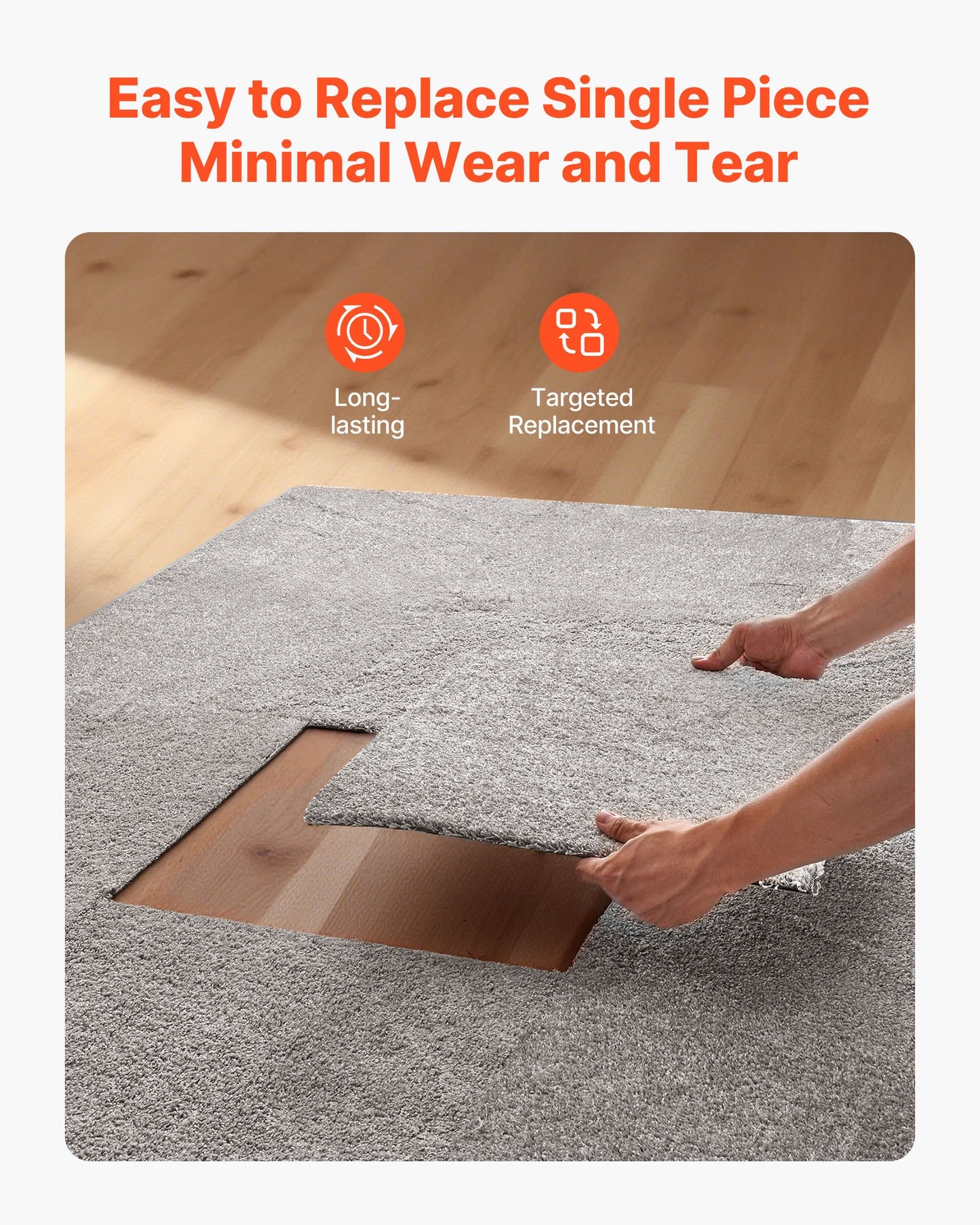Carpet Tiles 457x457 mm, 10 Pack Carpet Square Rug Detachable & Damage-free, Self Adhesive Home Floor Soft Plush Padded for 2.1㎡ Coverage, Easy DIY for Living Room & Bedroom, Dark Brown