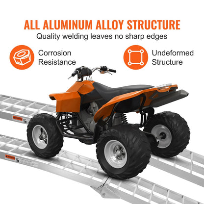Aluminum Alloy Foldable Loading Ramps, 680 kg Capacity, 2-Piece Set for Trucks