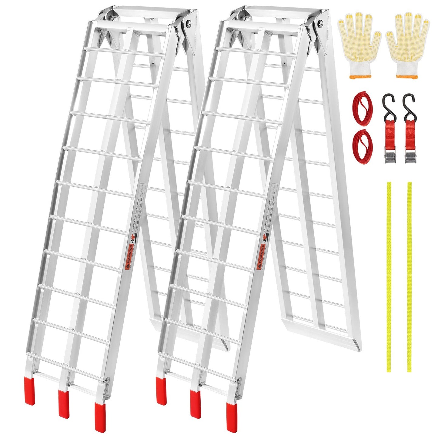 Aluminum Alloy Foldable Loading Ramps, 680 kg Capacity, 2-Piece Set for Trucks