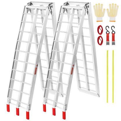 Aluminum Alloy Foldable Loading Ramps, 680 kg Capacity, 2-Piece Set for Trucks