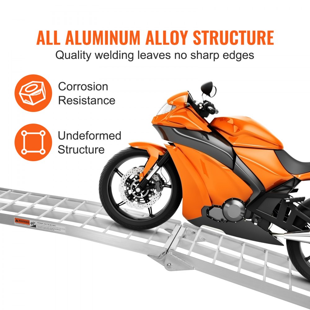 VEVOR Aluminum Ramp 750 LBS Foldable Loading Ramps for Pickup Trucks Bed 1 Piece
