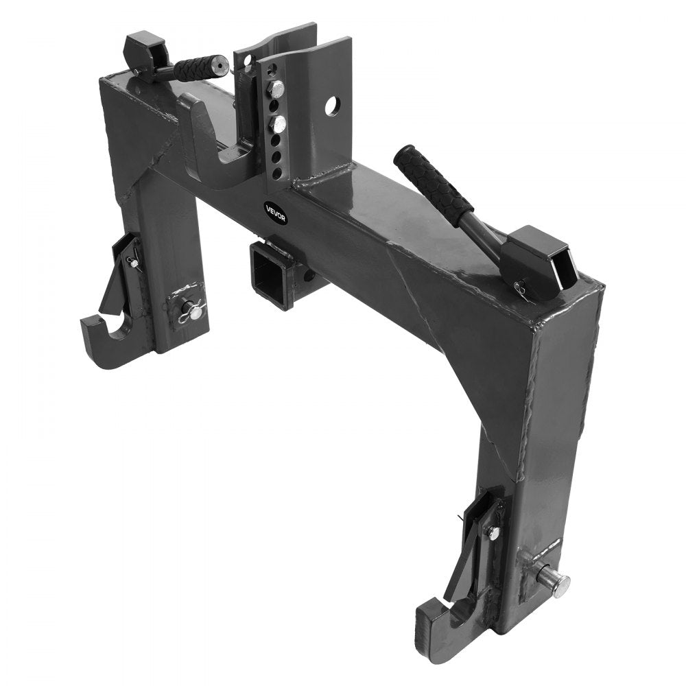 3-Point Quick Hitch 2" Receiver Fit Category 1 & 2 Tractor 3000lb Black