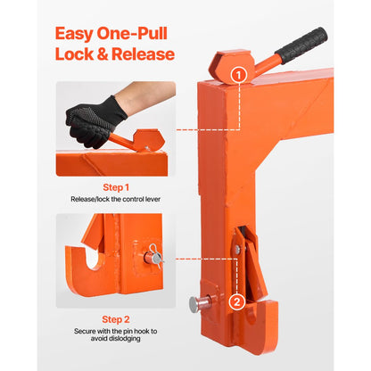 VEVOR 3-Point Quick Hitch 2" Receiver Fit Category 1 & 2 Tractor 3000lb Orange