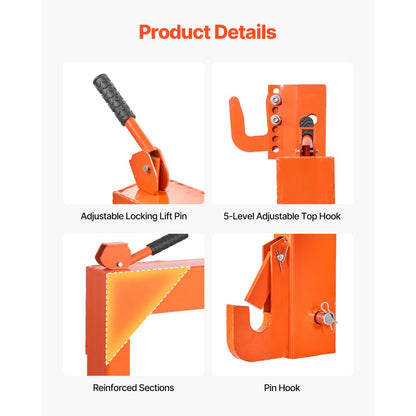 VEVOR 3-Point Quick Hitch 2" Receiver Fit Category 1 & 2 Tractor 3000lb Orange