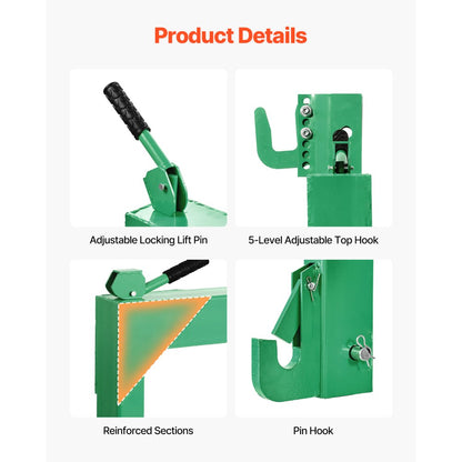 VEVOR 3-Point Quick Hitch Category 2 Tractor Hitch 4000lb Loads Adjustable Bolt