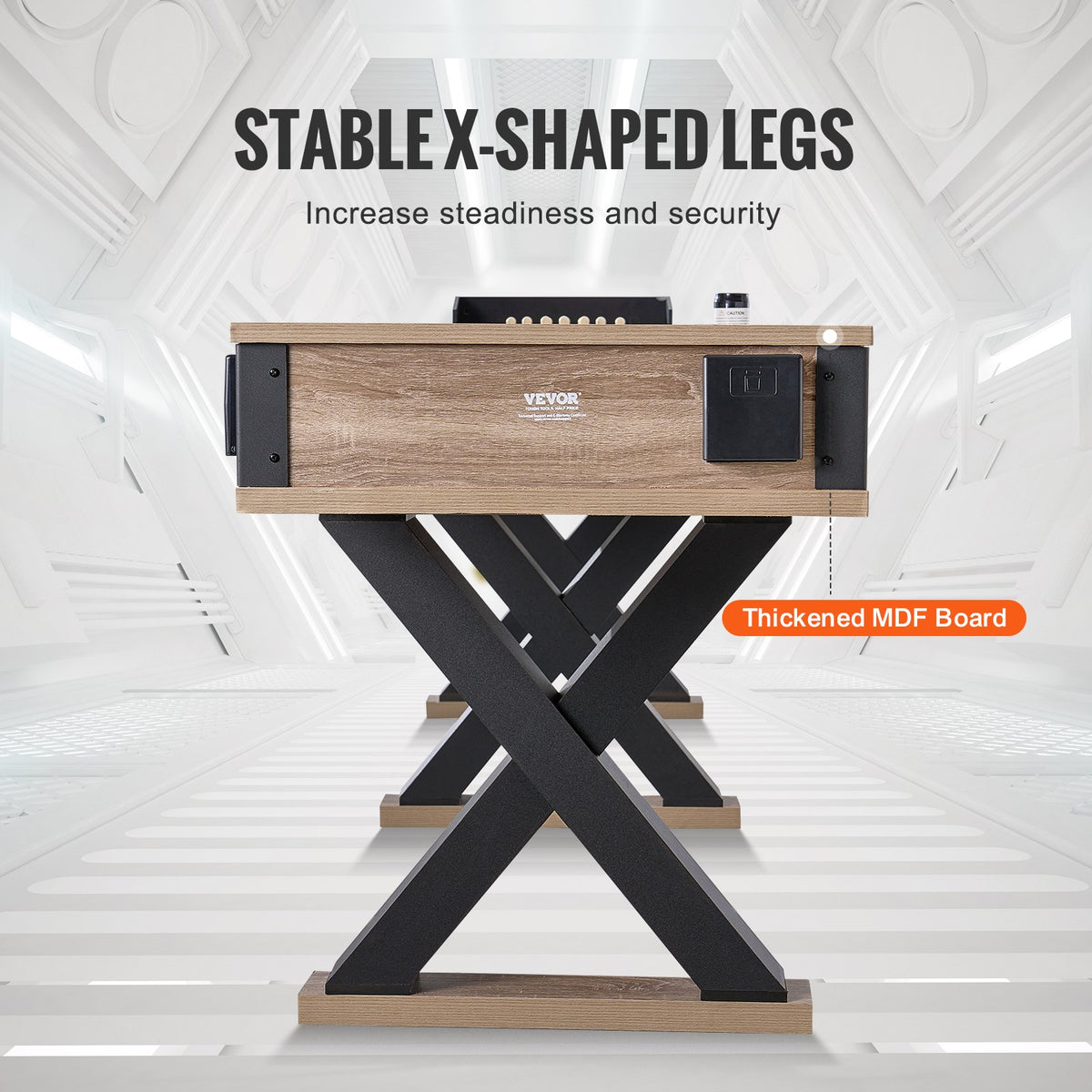 Shuffleboard Table, 348cm Shuffleboard for Family Game Rooms, 2 in 1 Shuffleboard and Bowling Combo Game Set, with Scratch-Resistant Playfield, Legs, 8 Pucks, Bowling Set, Wax, and Table Brush