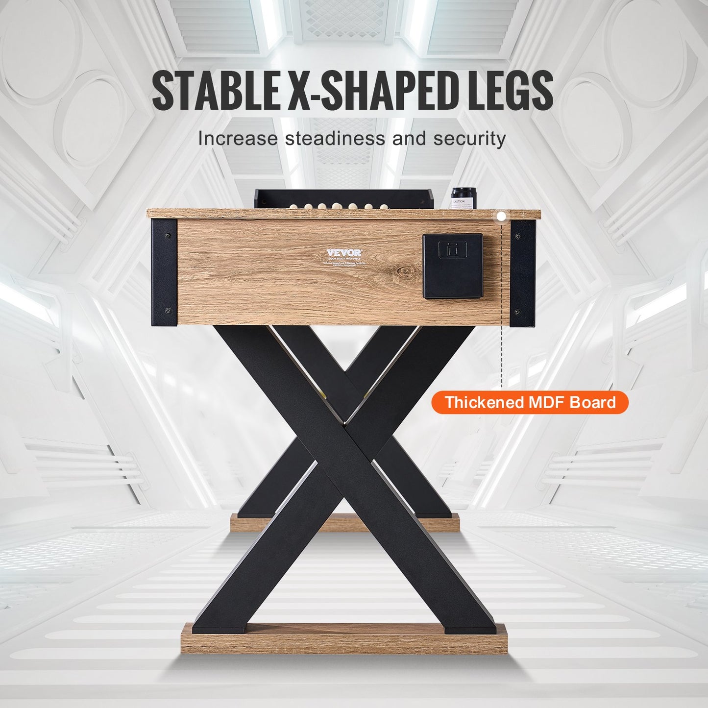 Shuffleboard Table, 276cm Shuffleboard for Family Game Rooms, 2 in 1 Shuffleboard and Bowling Combo Game Set, with Scratch-Resistant Playfield, Legs, 8 Pucks, Bowling Set, Wax, and Table Brush