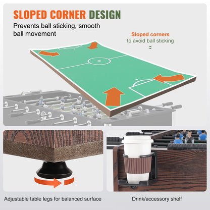VEVOR Foosball Table, 48 inch Standard Size Foosball Table, Indoor Full Size Foosball