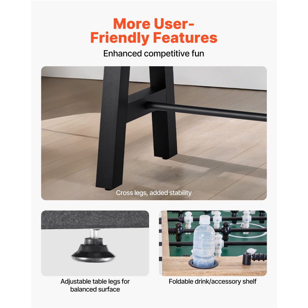 VEVOR 140 cm Foosball Soccer Game Table Standard Size Foosball Table for Home