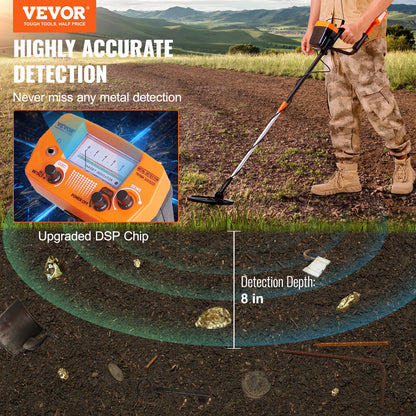 VEVOR Metal Detector for Kids, 8", Professional Adjustable Higher Accuracy