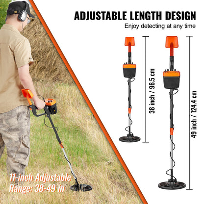 VEVOR Metal Detector for Kids, 8", Professional Adjustable Higher Accuracy