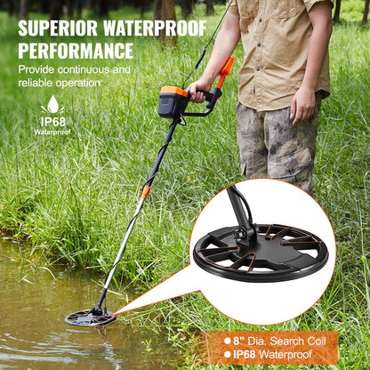 VEVOR Metal Detector for Kids, 8", Professional Adjustable Higher Accuracy