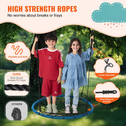 Outdoor Spider Web Saucer Swing, 1 Meter Round, 340 kg Capacity for Kids