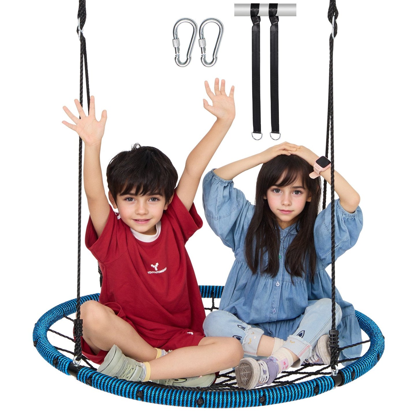Outdoor Spider Web Saucer Swing, 1 Meter Round, 340 kg Capacity for Kids