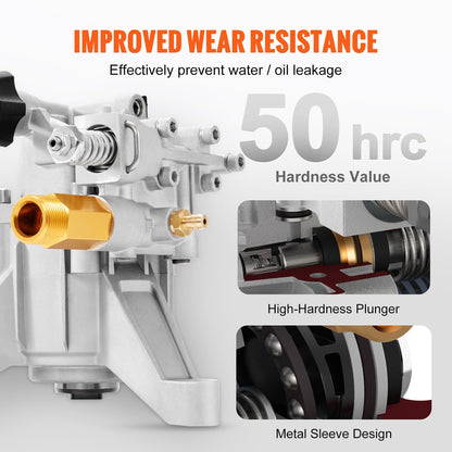 High-Performance 2.6 kg Vertical Pressure Washer Pump, 3400 PSI, 2.5 GPM